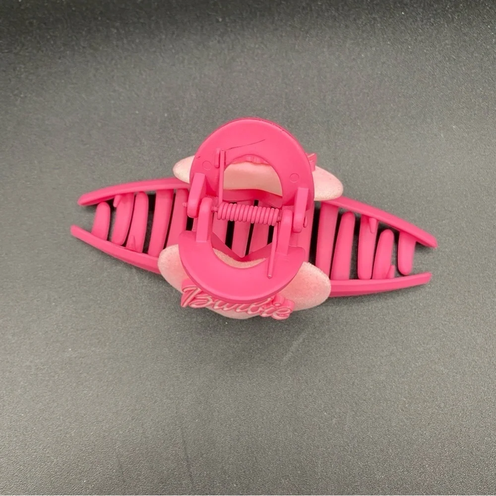 Barbie Pink Heart Matte Hair Claw Large